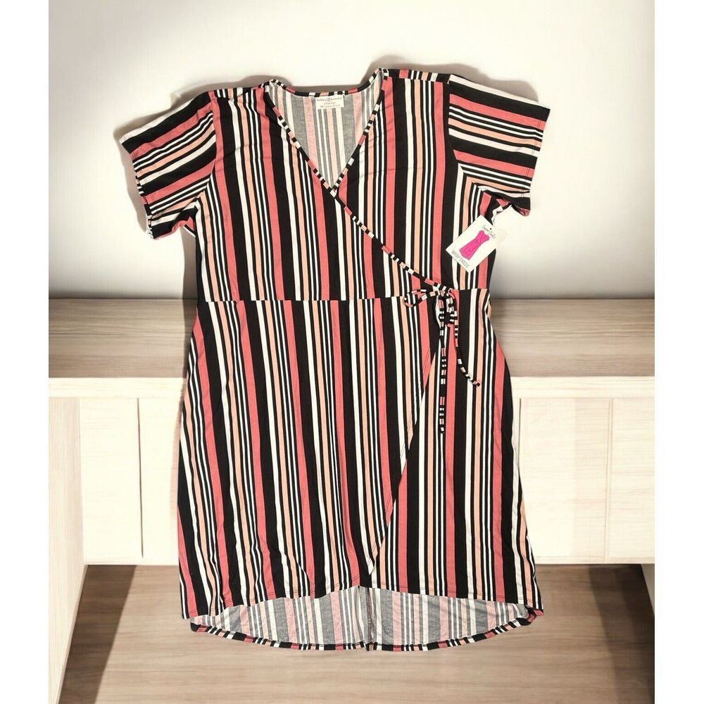 Bobbie Brooks Wrap Dress Womens Plus Size 3X Super Soft Stretch Wrinkle Free NWT